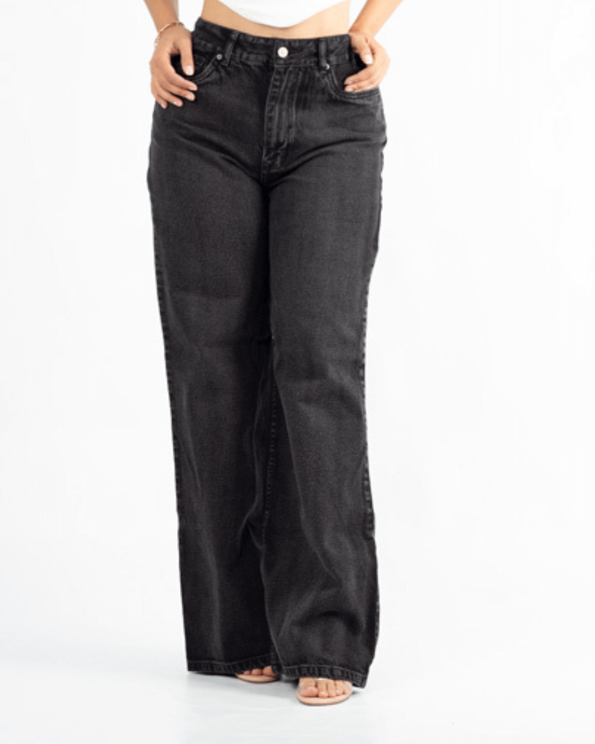 9133 WIDE LEGS JEANS TONO GRIS