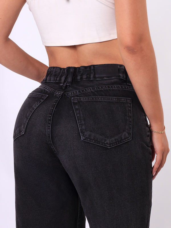 WIDE LEGS JEANS TONO NEGRO 9132