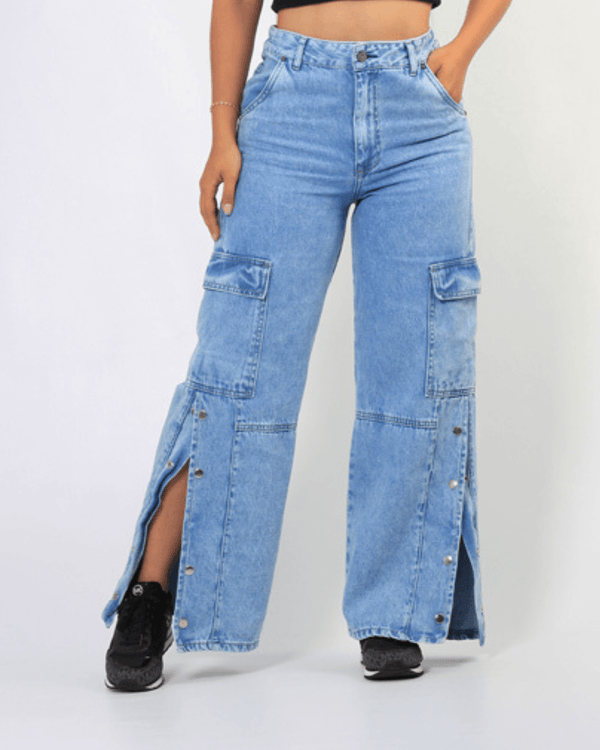 9134 JEANS CARGO BOTONES